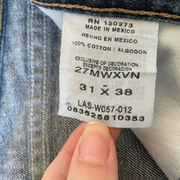 Wrangler Men’s 20X Slim Straight Denim Jeans Tall Size 31x38 - Picture 7 of 9